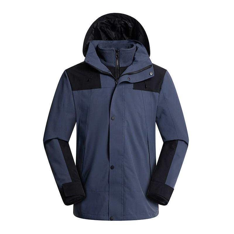 Men Women 3-in-1 Removable Fleece-Lined Waterproof Windproof Outdoor Jacket Winter Hiking Cycling