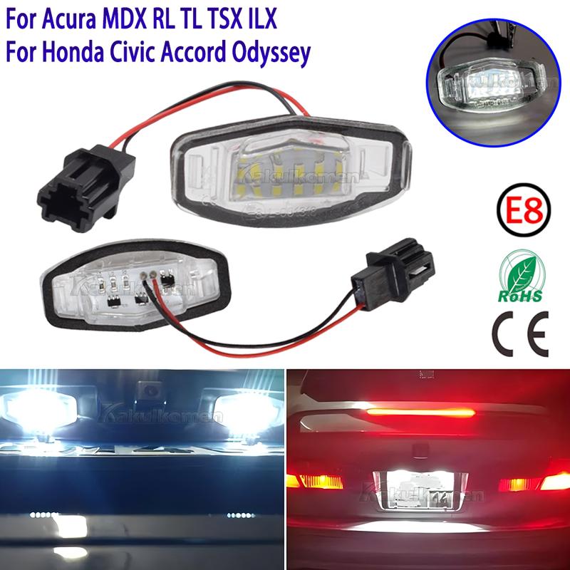 LED Kennzeichenleuchte Weiß Für Honda Civic 01-15 Accord 4D 03-17 Odyssey 00-04 Pilot 03-08 Acura MDX RL TSX RDX TL ILX