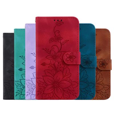 Lily Fower ανάγλυφη δερμάτινη θήκη για Sony Xperia 10VI 5V 5VI 1VI ACE3 5III 10III Kickstand Πορτοφόλι για κάλυμμα θήκη για Sony Xperia L4 XZ3