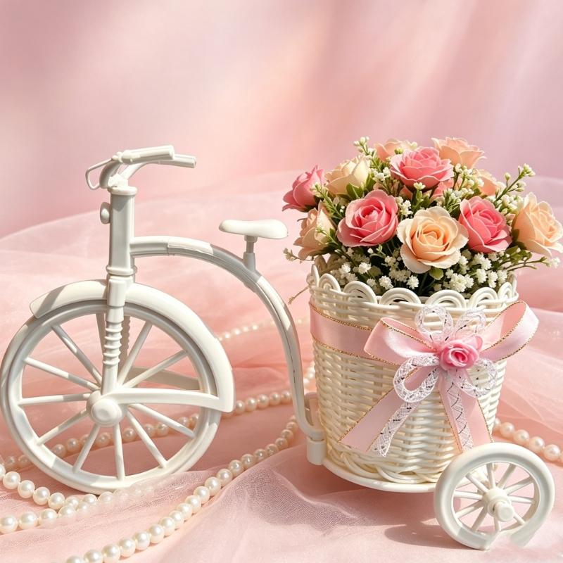 Bicycles Planter Tabletop Decorations for Home Party Wedding Centerpieces Nostalgic Bicycles Flower Basket Plant Stand