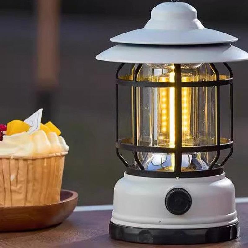 Retro LED Camping Lantern with Long Battery Life