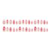 30Pcs Fashionable Press On Nail Showcasing 3D Ice Flowers And Pearls Bows For Instants Glamours