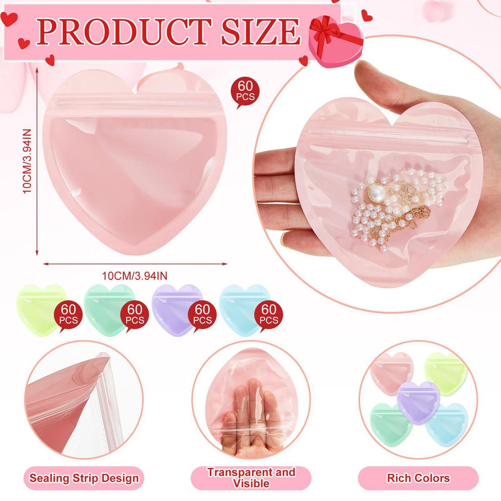 Gift Bags Multicolor Favor Bags Heart Shaped Bags For Candy Storage Small Items