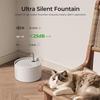 Ceramic Cat Water Fountain, 2.2L Automatic Dispenser with Filter & Silent Sensor Feeder