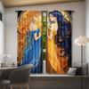 2pcs   Sun And Moon Printed Curtain for Home Decor Rod Pocket Window for Bedroom   Office   Kitchen   Living Room   And Study