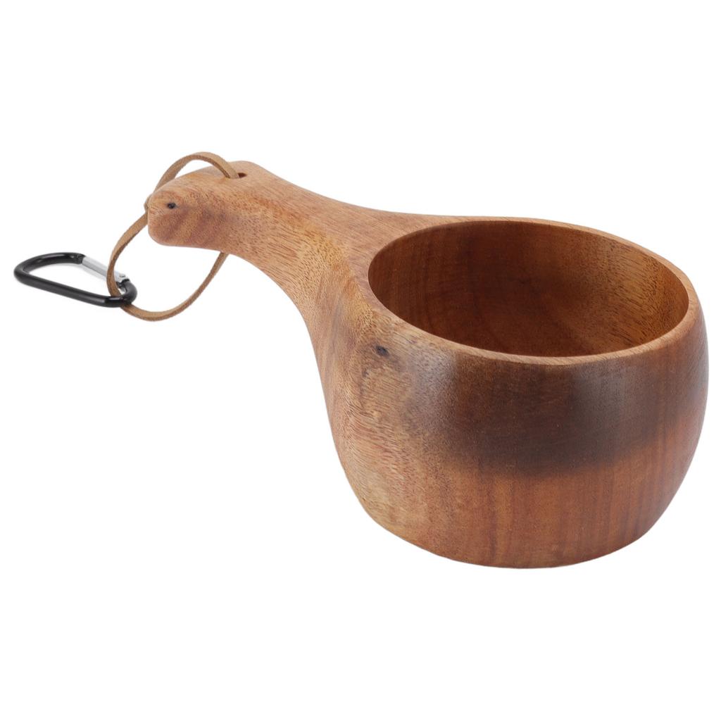 Nordischer Stil Holzbecher Outdoor Camping Wandern Trinkbecher Tragbar für Kaffee Tee Milch