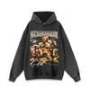 Oversized Hip Hop Streetwear Hoodie With Vintage Boxing Print Washed Cotton Unisex Loose Fit Long Sleeve Sweatshirt