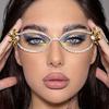 Light Luxury Rhinestone Eyeglass Frame Vintage Exaggerate Eyeglasses Crystal Eye Frame  Banquet