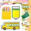 Eaasty 360 Sheets 5"x7" Large Teacher Sticky Notepads Pencil Crayon Box Bus Back to School Teacher Self-stick Note Gift Classroom Bulletin Board