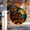 PVC Halloween Glass Stickers Horror Castle Cat Static Film Glue Free   Window