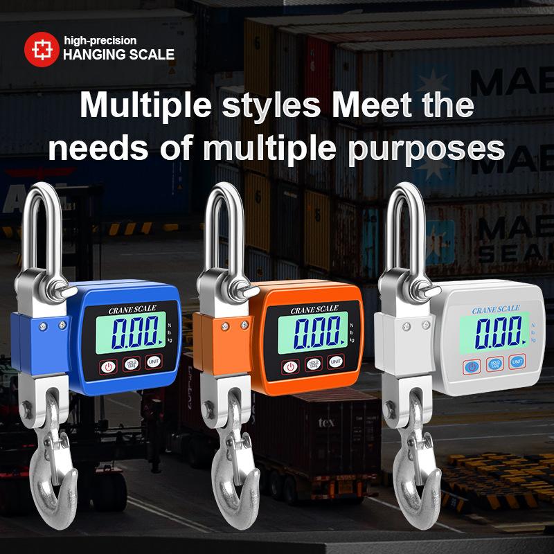 0.05-500kg LCD Digital Crane Scale Portable Industrial Electronic Scale Heavy Duty Weight Hook Hanging Scale Weighing Tool