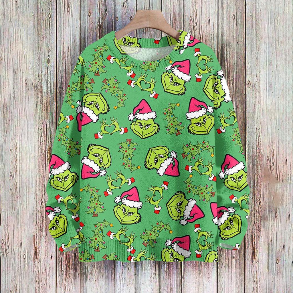 Christmas Sweatshirts For Women Knit Sweater Cute Shirt Fall Crewneck Pullover Tops