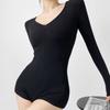 Zipper Y2K Slim Bodysuit Bodycon Jumpsuit Shorts Women Sweet Long Sleeved Jumpsuit  Party