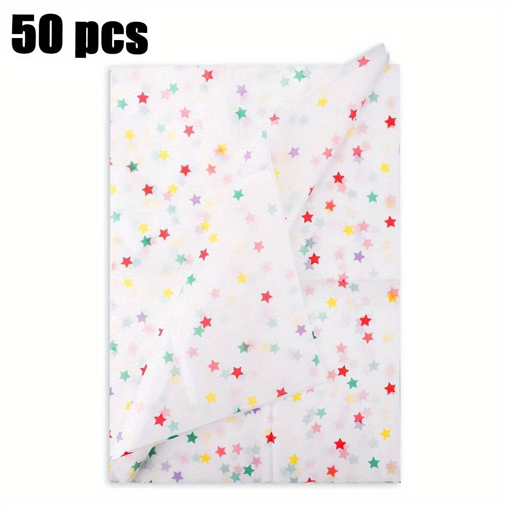 

1 набор/ 50 шт. 19,68 X 13,78 дюйма Подарочная тишью бумага, Оберточная бумага с красочным звездным узором, Свадебная вечеринка по случаю дня рождения DIY Крафт Декоративная тишью бумага 50pcs