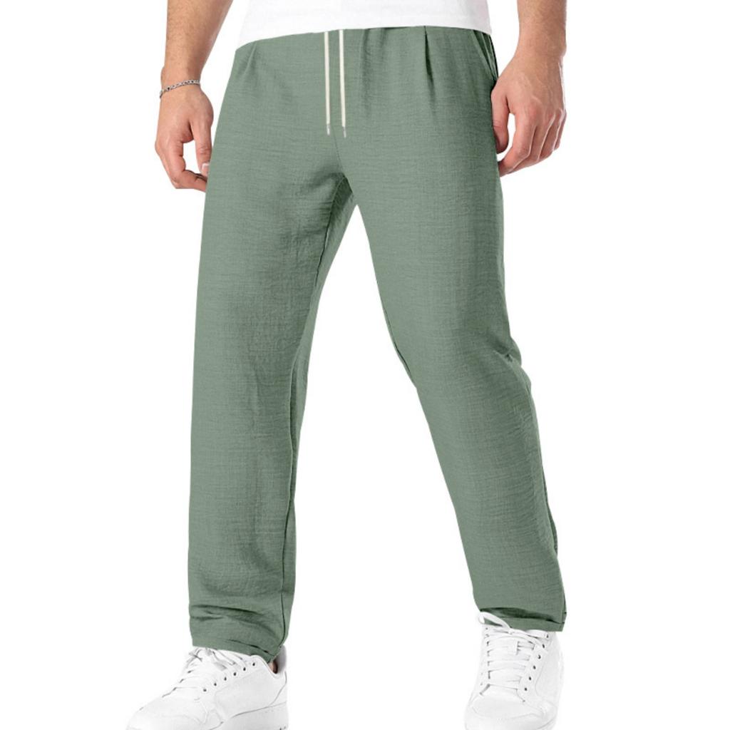 Men's Loose Fit Lounge Pants with Drawstring Waist Breathable Straight Leg Casual Sports Trousers for Home and Outdoor Wear