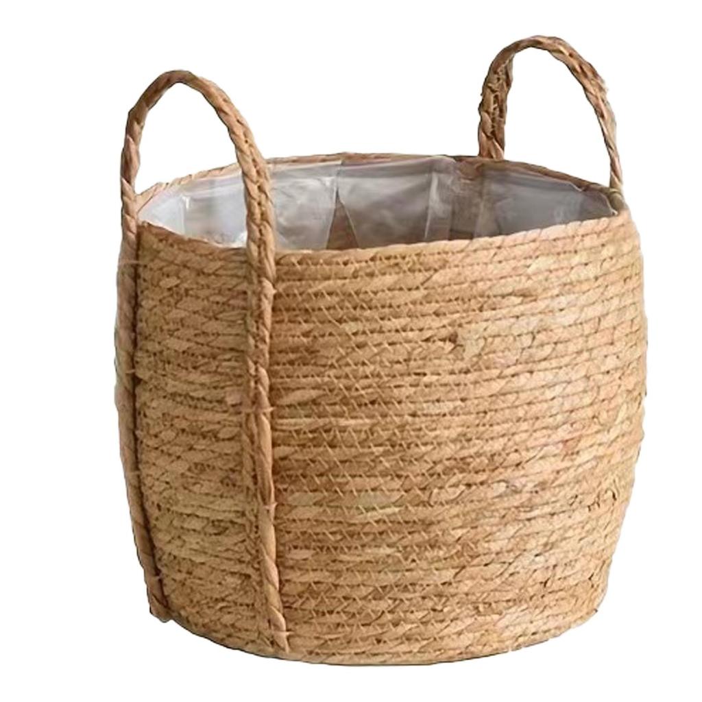 Wicker Plant Pot Natural Grass Flowerpot Cover Basket For Easy Planting And Cleaning Woven Plant Pot