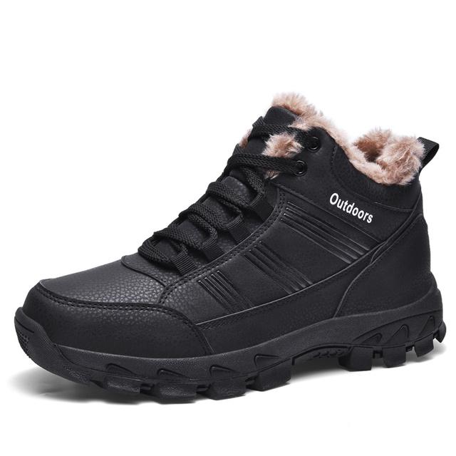 Warm Winter Men Boots Fashion Snow Boots Winter Outdoor Shoes Men Military Fur Ankle Boots For Men Walking Shoes Hiking Boots