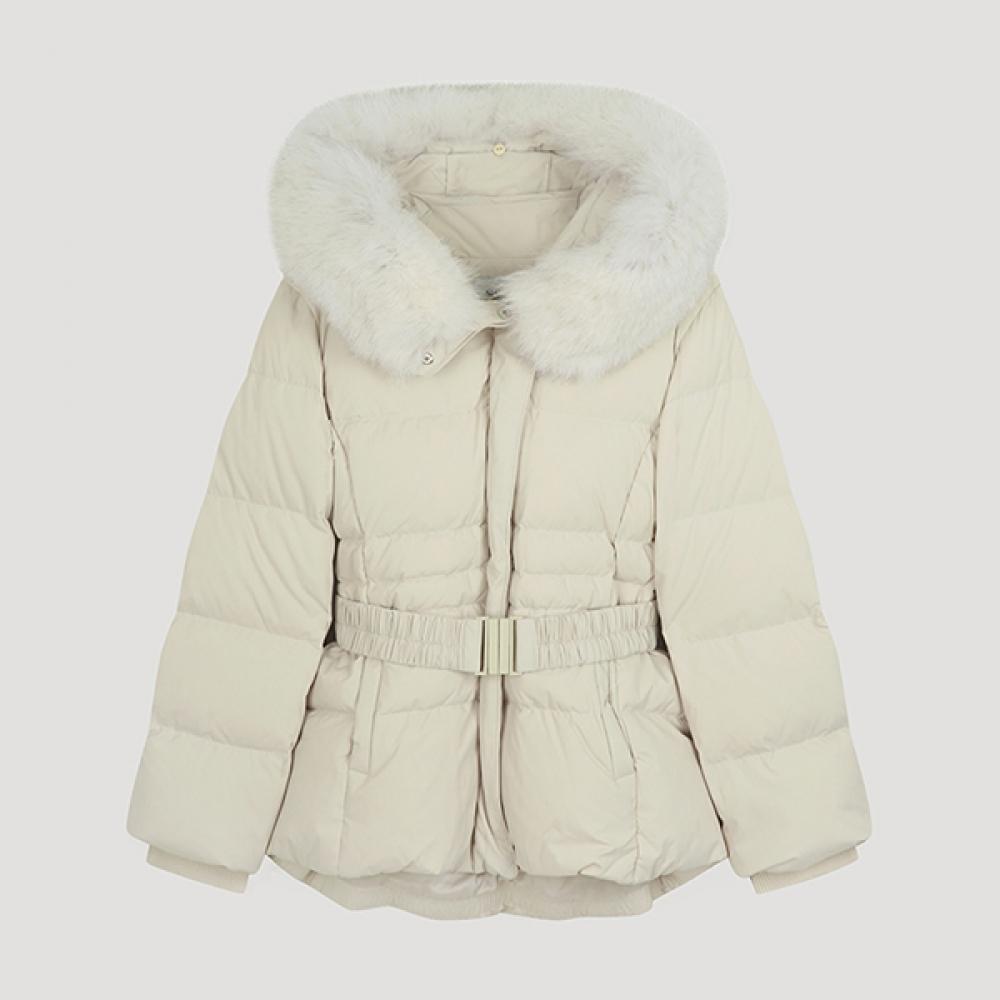 

She S miSS Fox Fur Belted Duck Down Jumper SSdjpo42030 Lb light beige/55