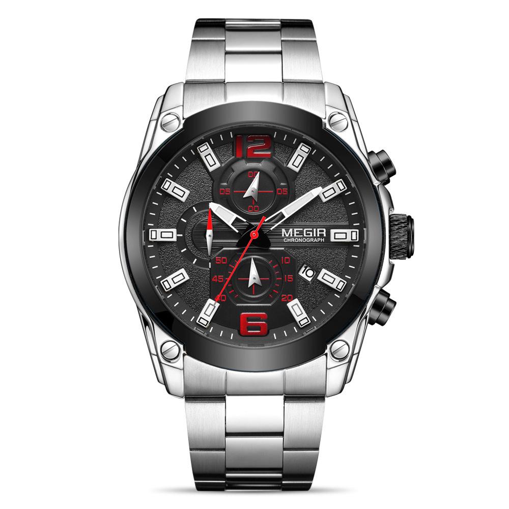 Men'S Watch Business Sports Multifunctional Chronograph Steel Belt Quartz Watch 2063