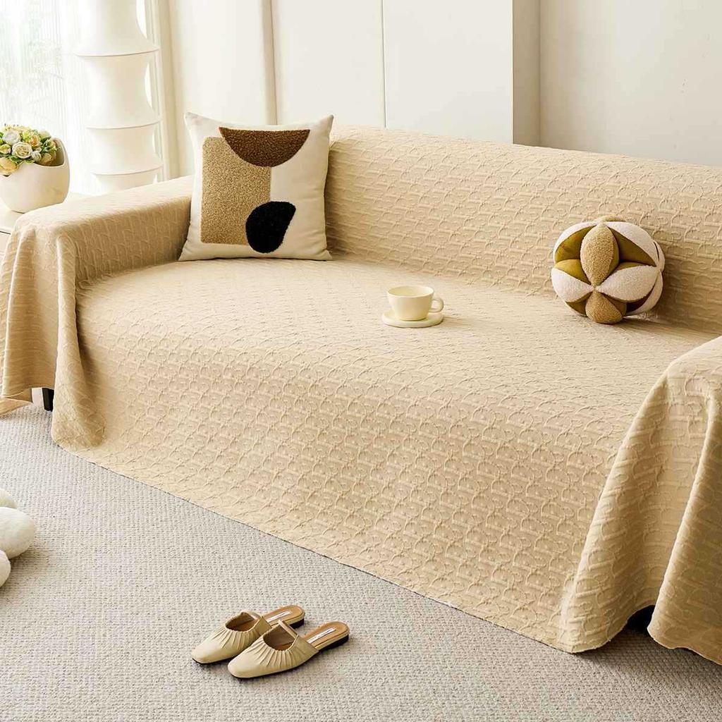 Cotton sofa cover 2025 new four-season universal non-slip sofa cloth, a whole full cover straight row sofa cover