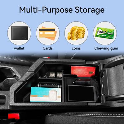 Central Armrest Storage Box for Volkswagen WV Jetta 2020-2024 2025 Stowing Tidying Car Tray Organizer Interior Accessories Black