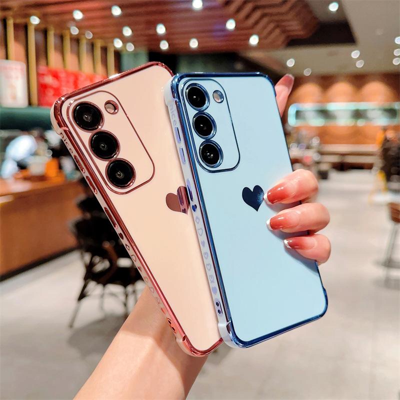 Anti fall Side Love Electroplating Soft Shell Suitable for Samsung S25 UltraS24S23 Mobile Phone Case Small and Fresh A56A15