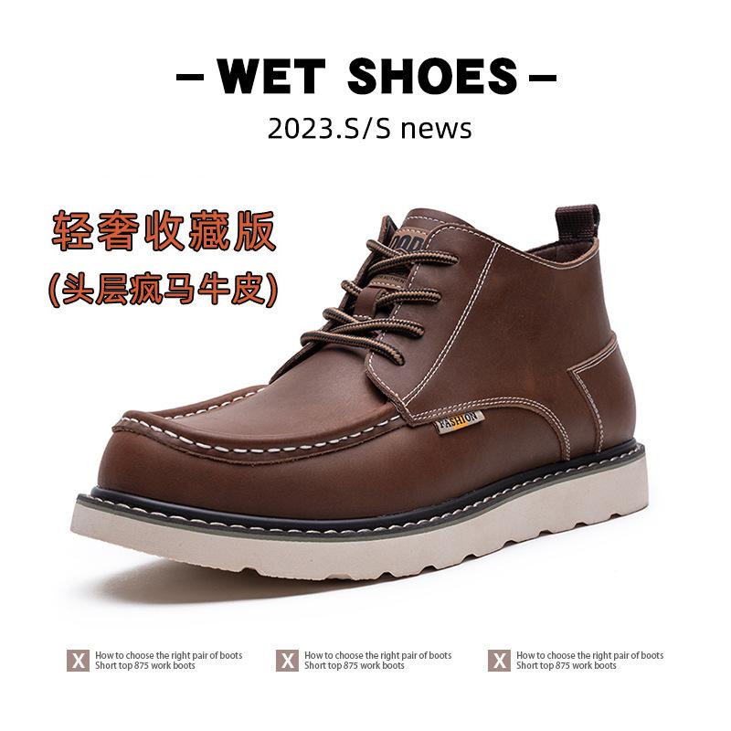 Herrenschuhe in Übergröße 2025 Frühling und Herbst neue Retro Martin Stiefel Amerikanische Stiefeletten Outdoor Workwear Stiefel