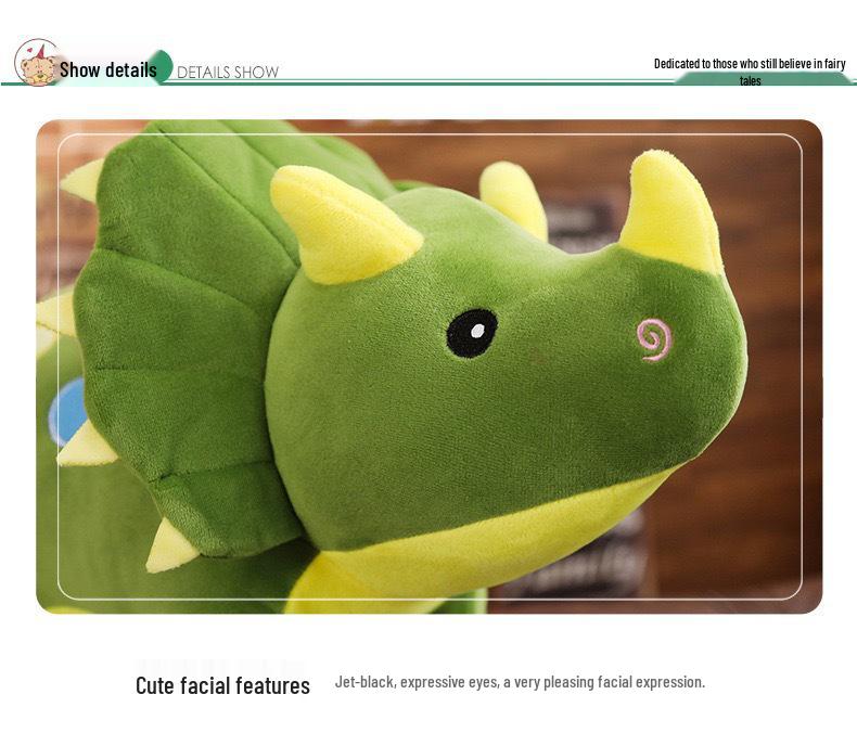 Triceratops Dinosaur Plush Cushion - Cute Toy & Gift Prize Doll