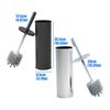 Freestanding Toilet Brush and Holder Set, Metal Bathroom Cleaning Brush with In-Holder Storage by the Toilet Area