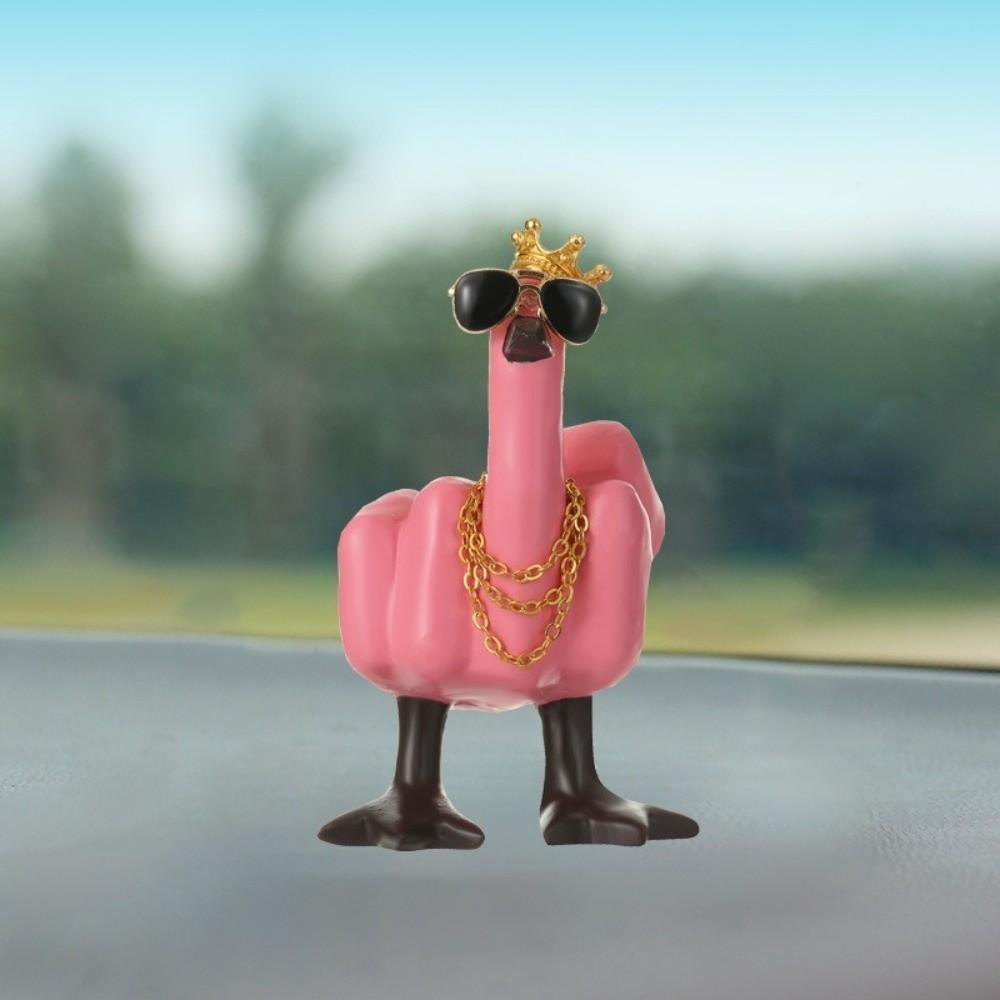 Cute Resin Mid-Finger Duck Decorative Figurine Desk Decoration Gift Tabletop Duck Ornament Craft Funny Duck Statue Home