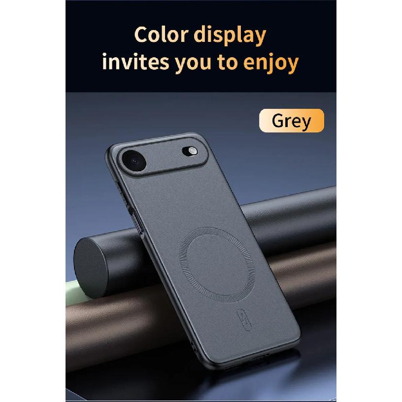 For Iphone 17 Air Case Magnetic Leather Shield Cover For Iphone 17 Air Anti-Fingerprint Non-Slip PC+TPU iPhone Air серый