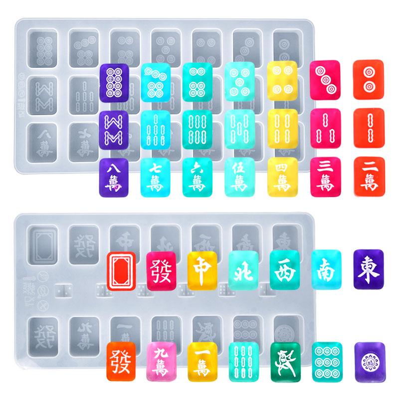 Silicone Mold Mahjong Epoxy Mold Manual DIY Mahjong Mold Set