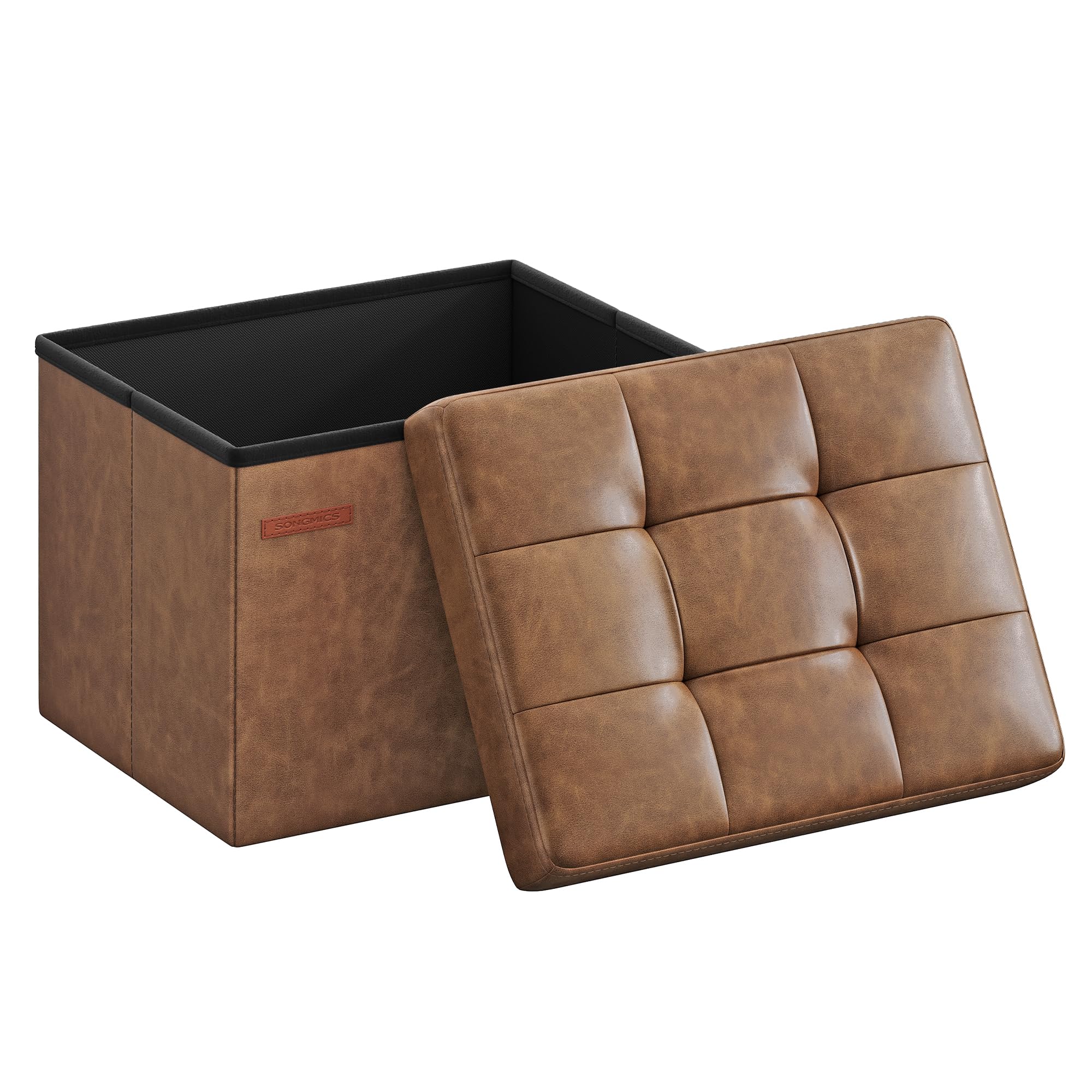 

SONGMICS Mazie Collection Foldable Storage Storage Synthetic 40cm 130kg Weight Suitable for Living and Simply LSF100K01 - Ottoman, Stool, Bench, Box,