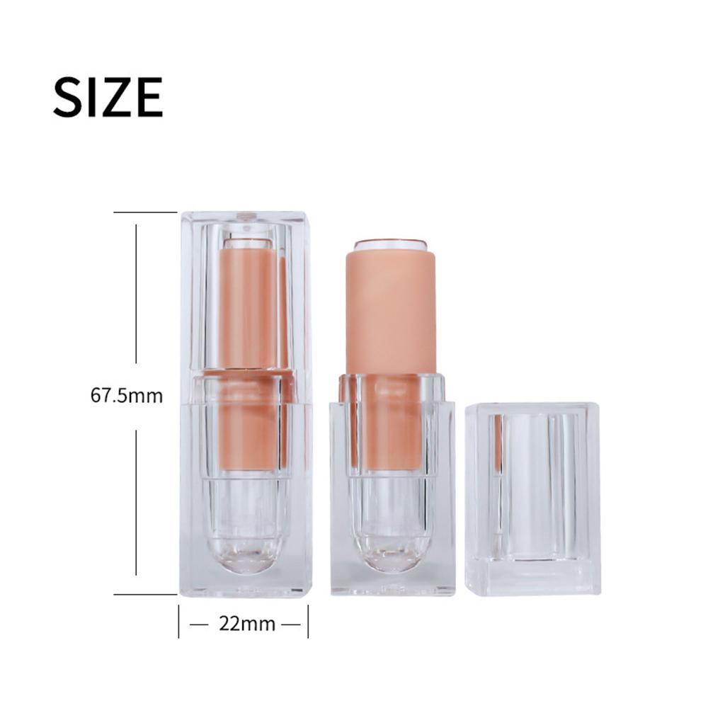 12.1mm INS Transparent Matte Crystal Acrylic Square Lipstick Tube Empty Lipstick Bottles Refillable Containers Lip Balm Tube