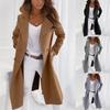 Damen Kaschmir Mantel Warmer Winter Wollmantel Langer Trenchcoat Mit Vollem Ärmel Oberbekleidung Strickjacke