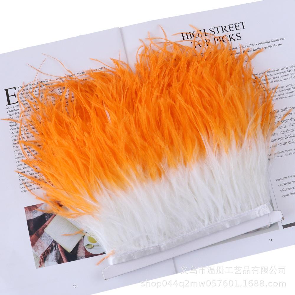 10-15Cm Two-Color Ostrich Hair Cloth Edge Clothing Accessories Diy Material High-Quality Ostrich Hair Lace Skirt
