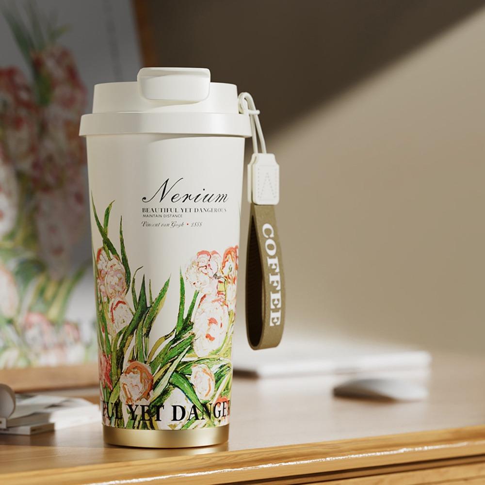 

520ML Ceramic Coated Coffee Cup SUS316 Stainless Steel Insulation Or Cooling Vacuum Cup Keeps Both Hot and Cold High-Capacity 50ml персиковий