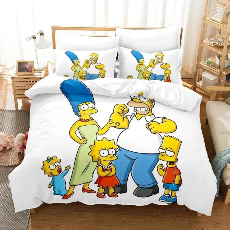 Hot Sale New Anime Cartoon 3D SS-Simpsonss Bedding Duvet Cover Set Bedding Set Baby Kids Adult Bedroom Set Gift 2/3piece Set