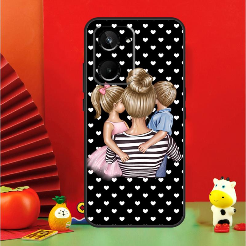 Beautiful Mother Daughter Son For Realme 10 11 12 13 14 Pro Plus 15 GT7 Pro GT6 C65 C67 C63 C61 C55 C51 C53 C35 C75 Case
