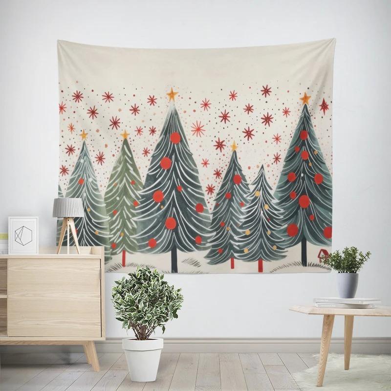 

Рождество Новый год Рождественская елка Снеговик Узор Гобелен Гостиная Диван Салон автомобиля Декоративный Гобелен 100x75cm