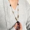 Retro Glass Bead Hazelnut Pendant Necklace: Versatile High-End Clavicle Chain for Women