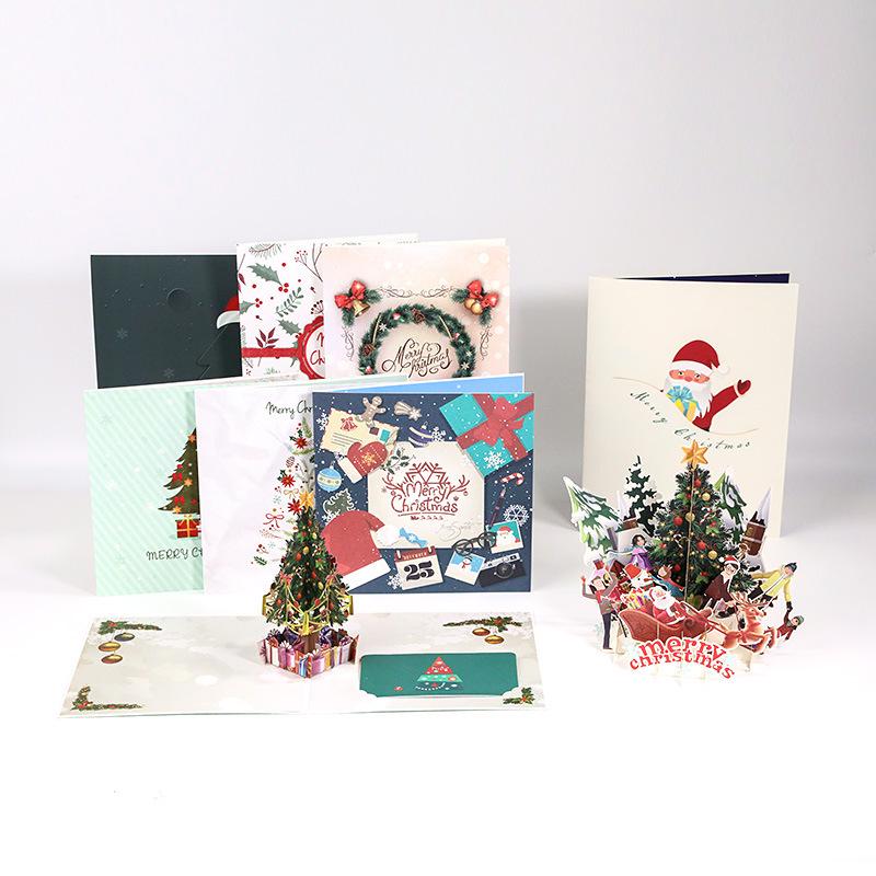Pop-Up 3D Christmas Tree Card - Creative Holiday Greeting and Gift