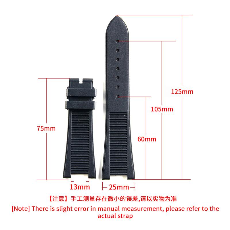 Para Patek Philippe Sport Elegante Serie Nautilus 5711/5712/5980 Correa de Reloj de Silicona Impermeable para Hombre 25x13mm