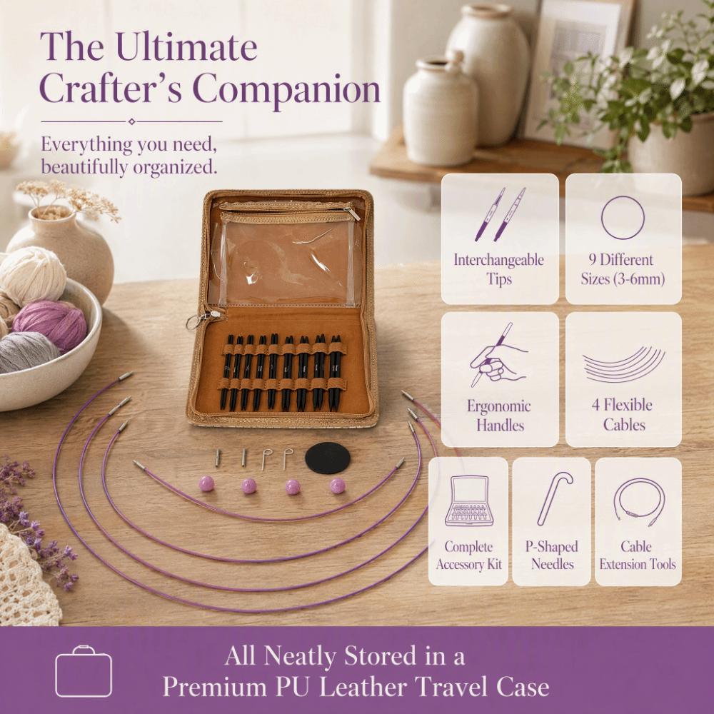 18 Sizes Circular Knitting Needle Set Knitting Needle Set with Bag  For Knitting Enthusiasts