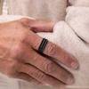 PIG & HEN Signet 7 Rope Ring - Black X Black
