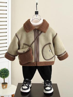 4592 Boys' Plush Fur Coat - New Autumn/Winter 2023 Collection