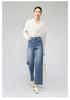Elastic straight leg jeans for women, small and casual, versatile, loose and wide leg pants, suitable for all sizes