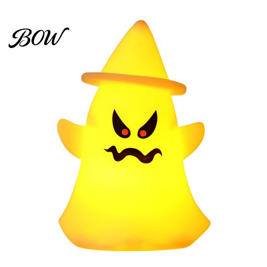 Halloween Night Light Witch Hat Ghost Light, Spooky LED Decorative Lamp, Ghostly Lamp Cartoon for Holiday Party Decor Battery Operated