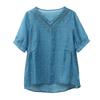 T-shirt for Women Summer Large Size Cotton T-shirt Soft Loose V Neck Casual Comfortable Pullover T-shirt Top