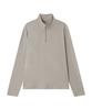 OX STUDIOS Soft Fluffy Half Zip-Up (Beige Gray)